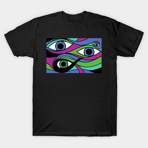 Trippy Eyeball Purple T-Shirt by Bee Trippy